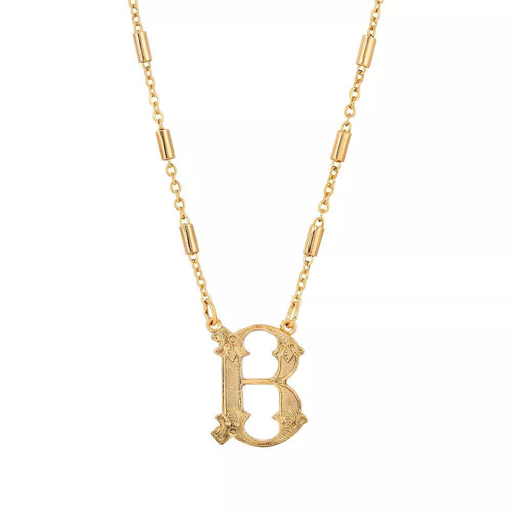 1928 Gold Tone Initial Necklace, Womens, Yellow L Product Image