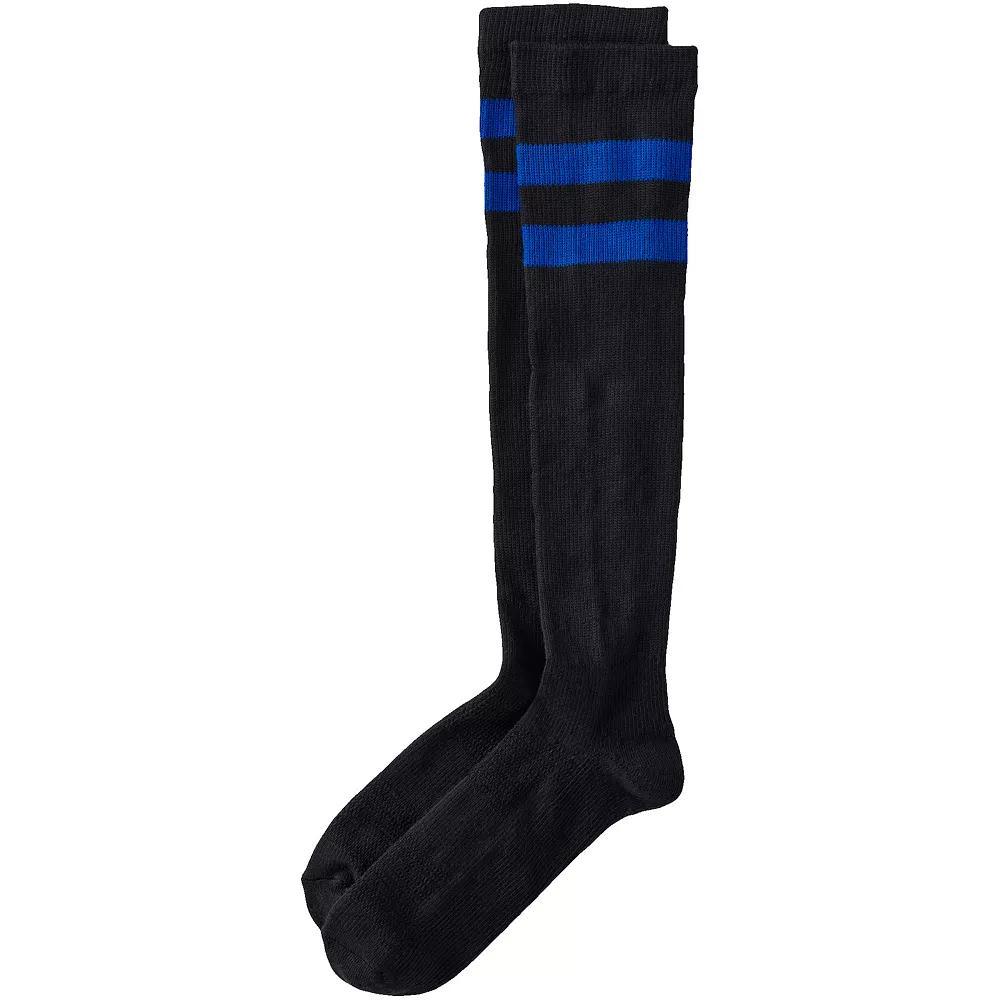 Men's Lands' End Performance Over-the-Calf Socks, Size: Large/XL, Black Blue Product Image