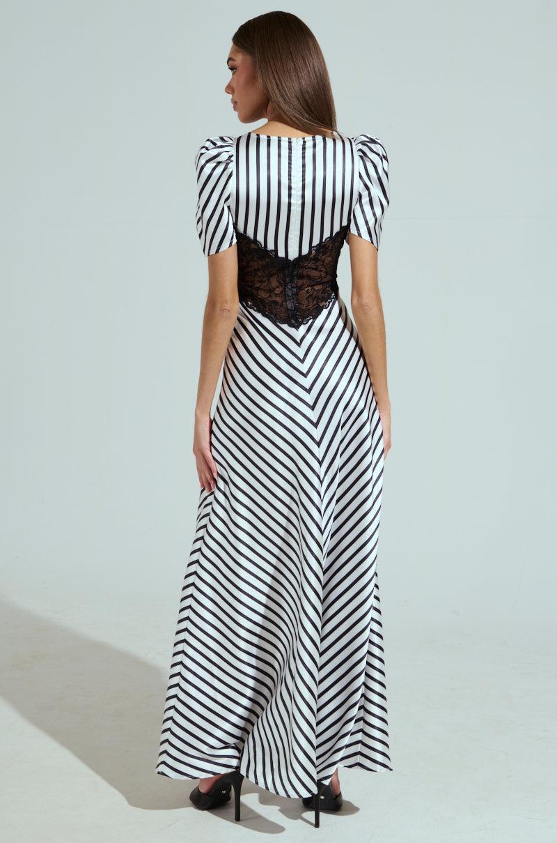 LYDIA LACE AND SATIN MAXI DRESS Product Image