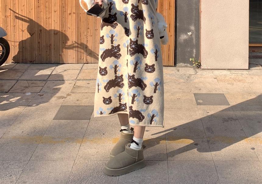 Crewneck Cat Jacquard Sweater Product Image
