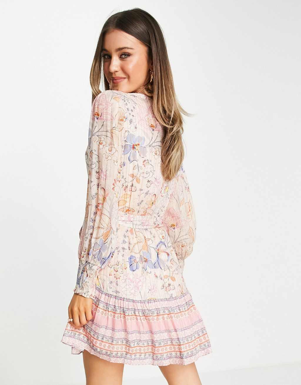 Ever New wrap tie kimono mini dress Product Image