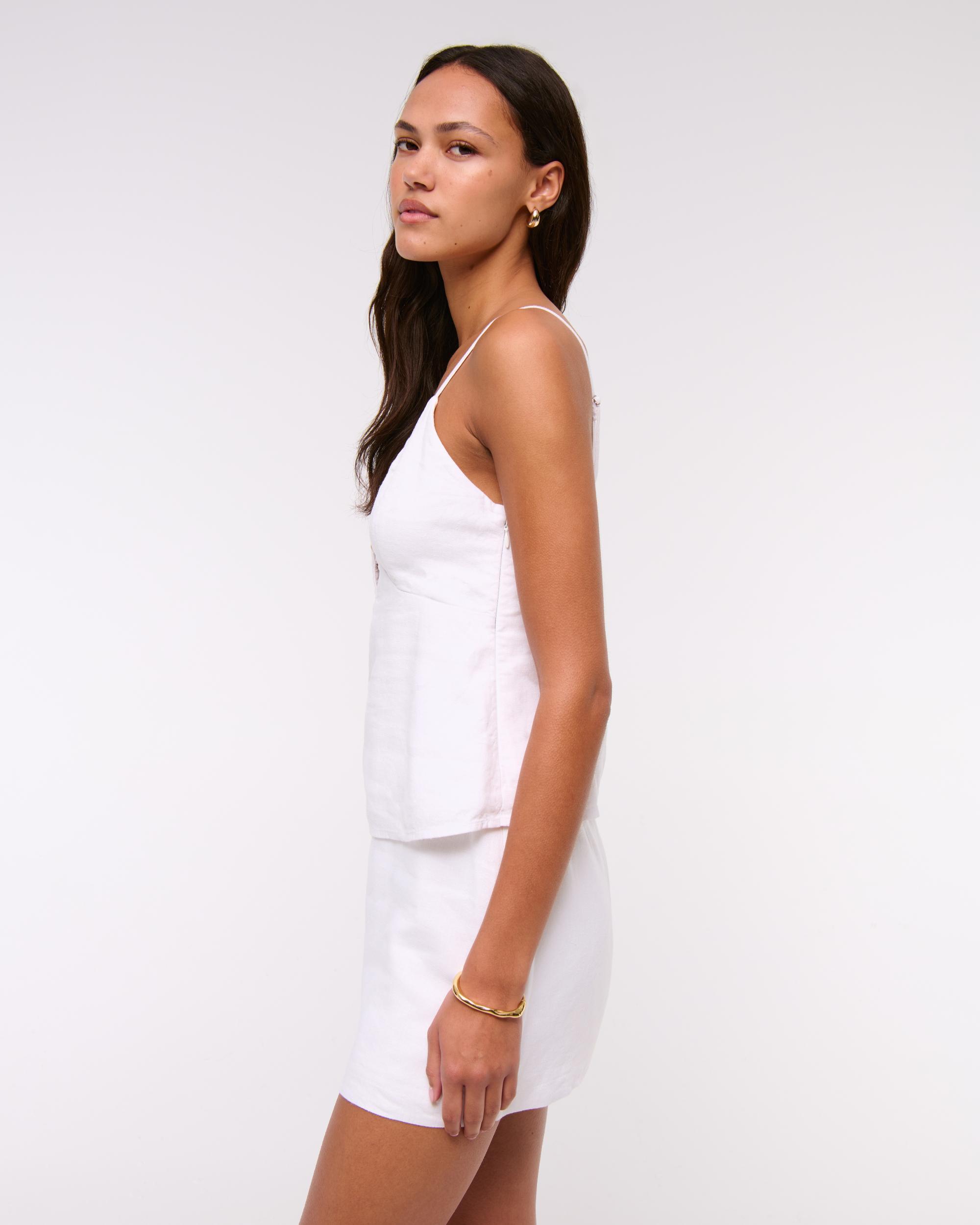 Linen-Blend Beaded Cami Product Image