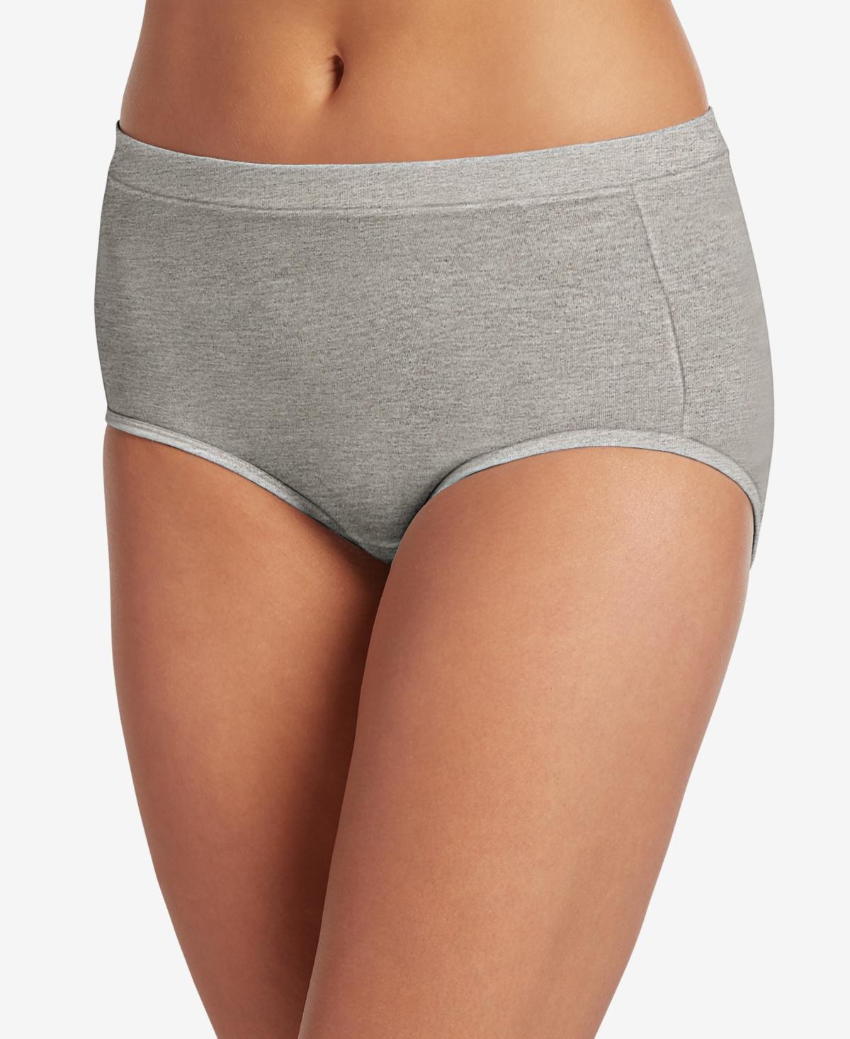 Womens Jockey Cotton Stretch Brief Panty 1556, Gray Grey Product Image