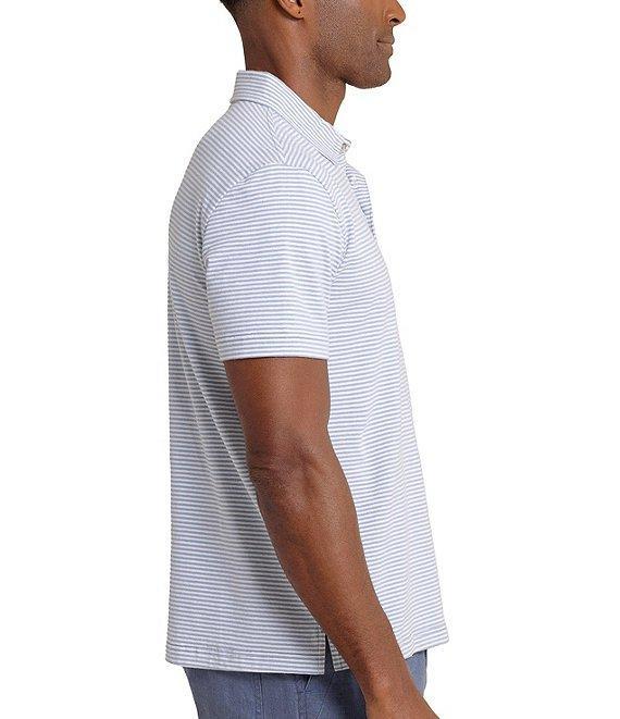 Southern Tide Stripe Linen Sandwave Short Sleeve Polo Shirt Product Image