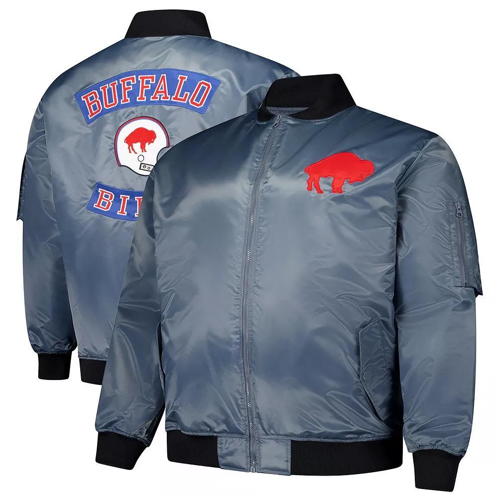 Mens Mitchell & Ness Charcoal Buffalo Bills Big & Tall Bomber Full-Zip Jacket Product Image