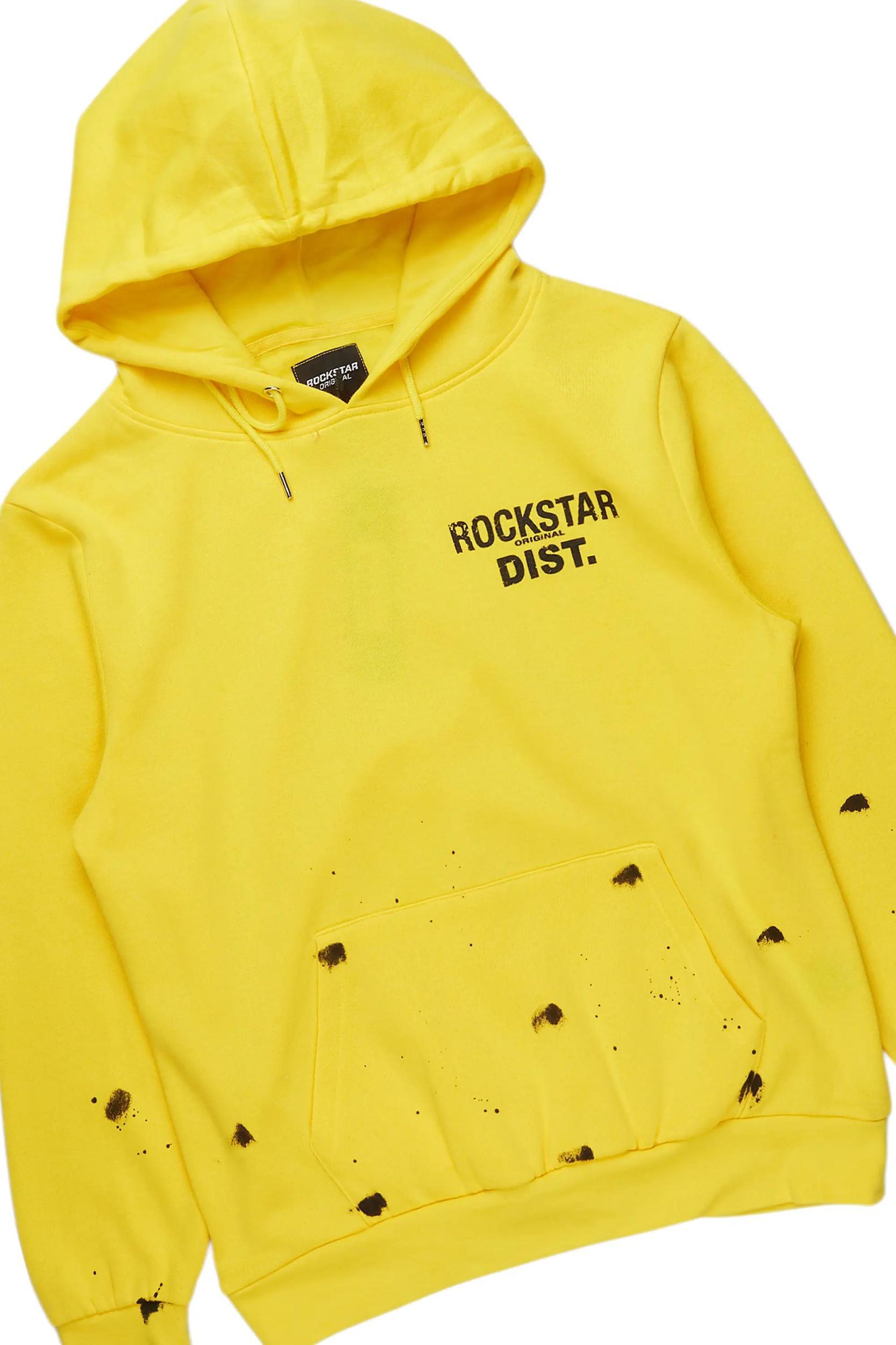 Raffer Yellow Hoodie Baggy Fit Pant Track Set Male Product Image