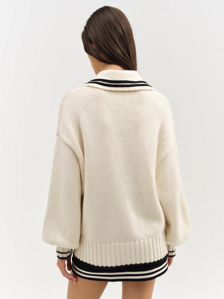 Marina Knit Cardigan — Ivory Product Image