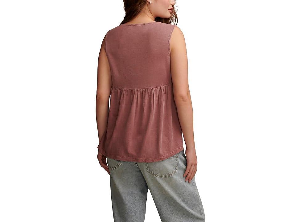 Lucky Brand Lace Trim Mix Tunic Tank (Rose ) Women's Clothing Product Image