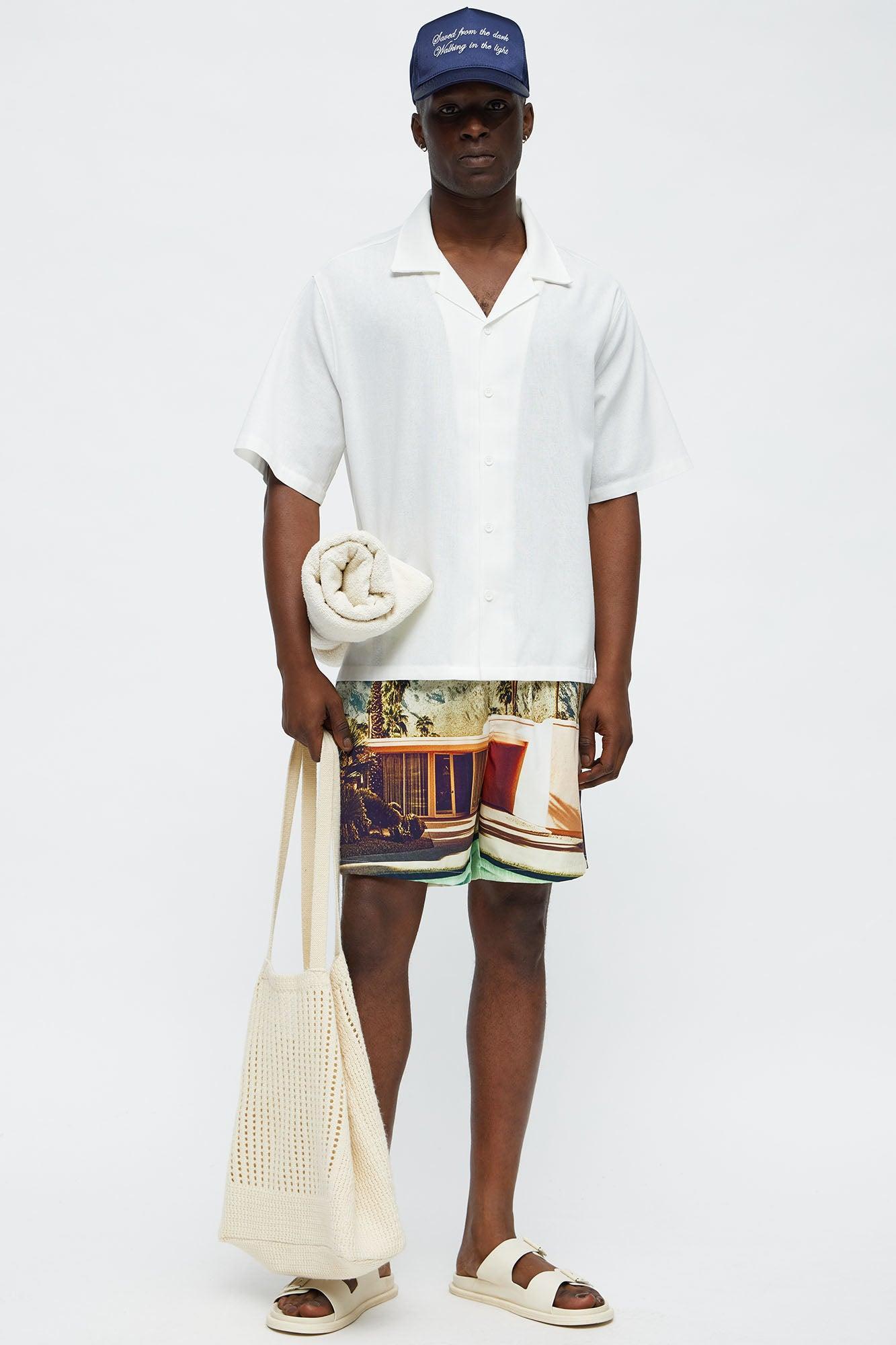 Relaxed Chateau Photoreal Cuban Shirt - White Product Image