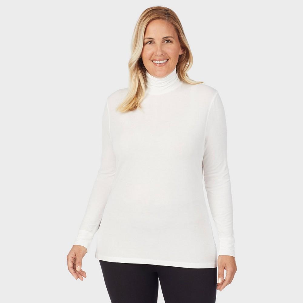 Warm Essentials by Cuddl Duds Womens Smooth Stretch Thermal Turtleneck Top - Black Product Image