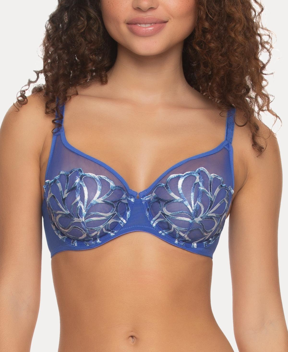 Paramour Women's Lotus Unlined Embroidered Bra - Dazzling Blue Product Image