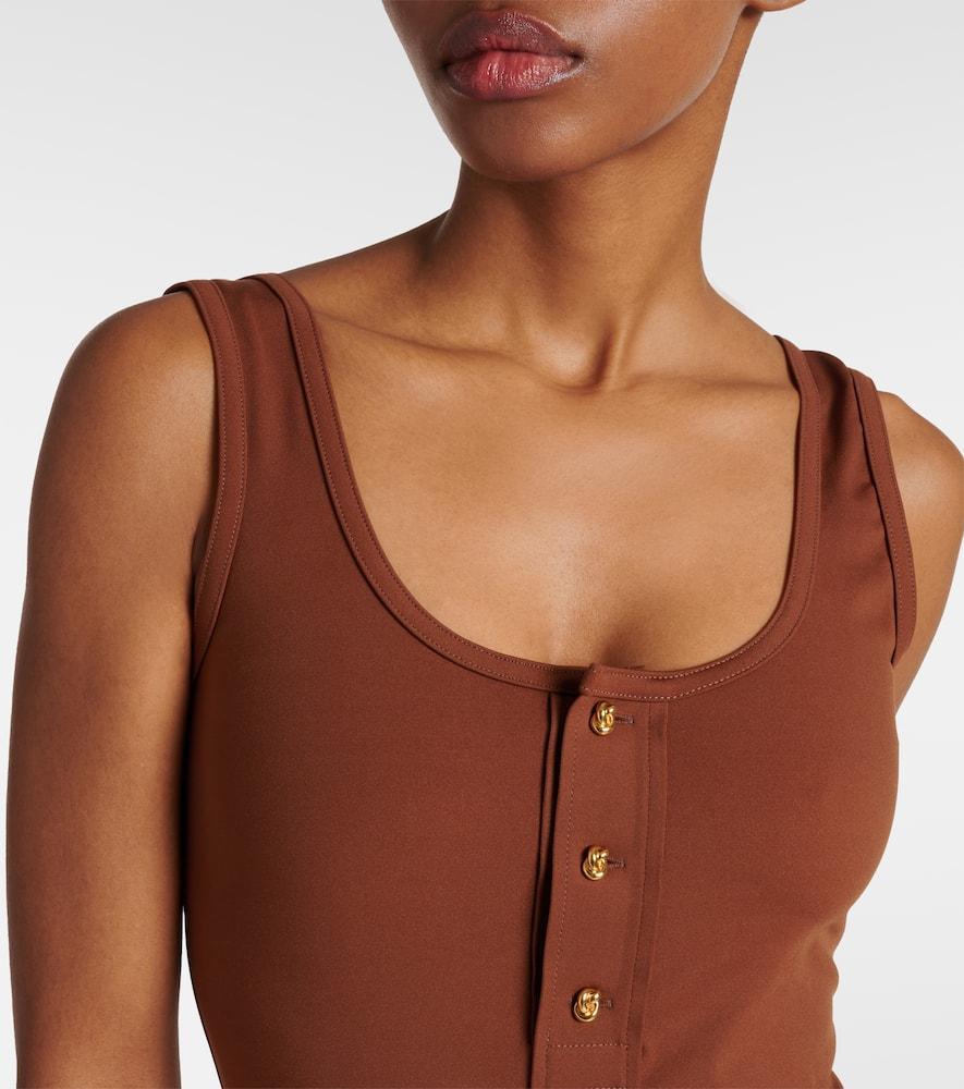 BOTTEGA VENETA Buttoned Swimsuit In Brown Product Image