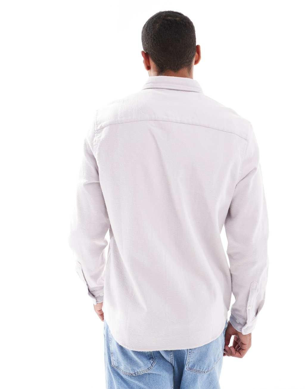 ASOS DESIGN brushed oxford shirt in purple Product Image