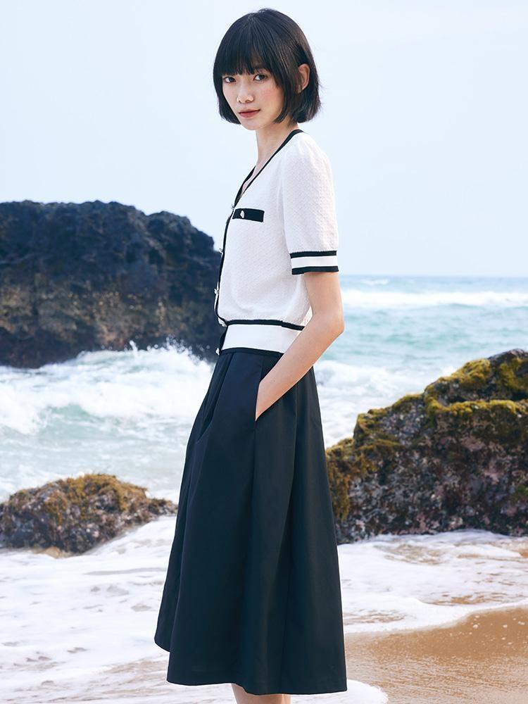 Classic Jacquard Knit Top And Half Women Skirt Two-Piece Set Product Image