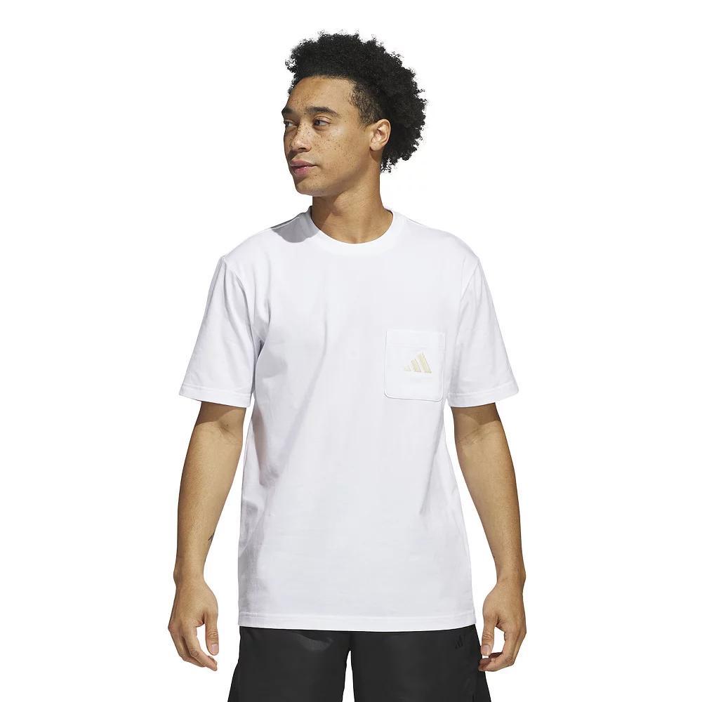 Big & Tall adidas 3-Bar Sportswear Pocket T-Shirt, Men's, Size: 3XL, White Product Image