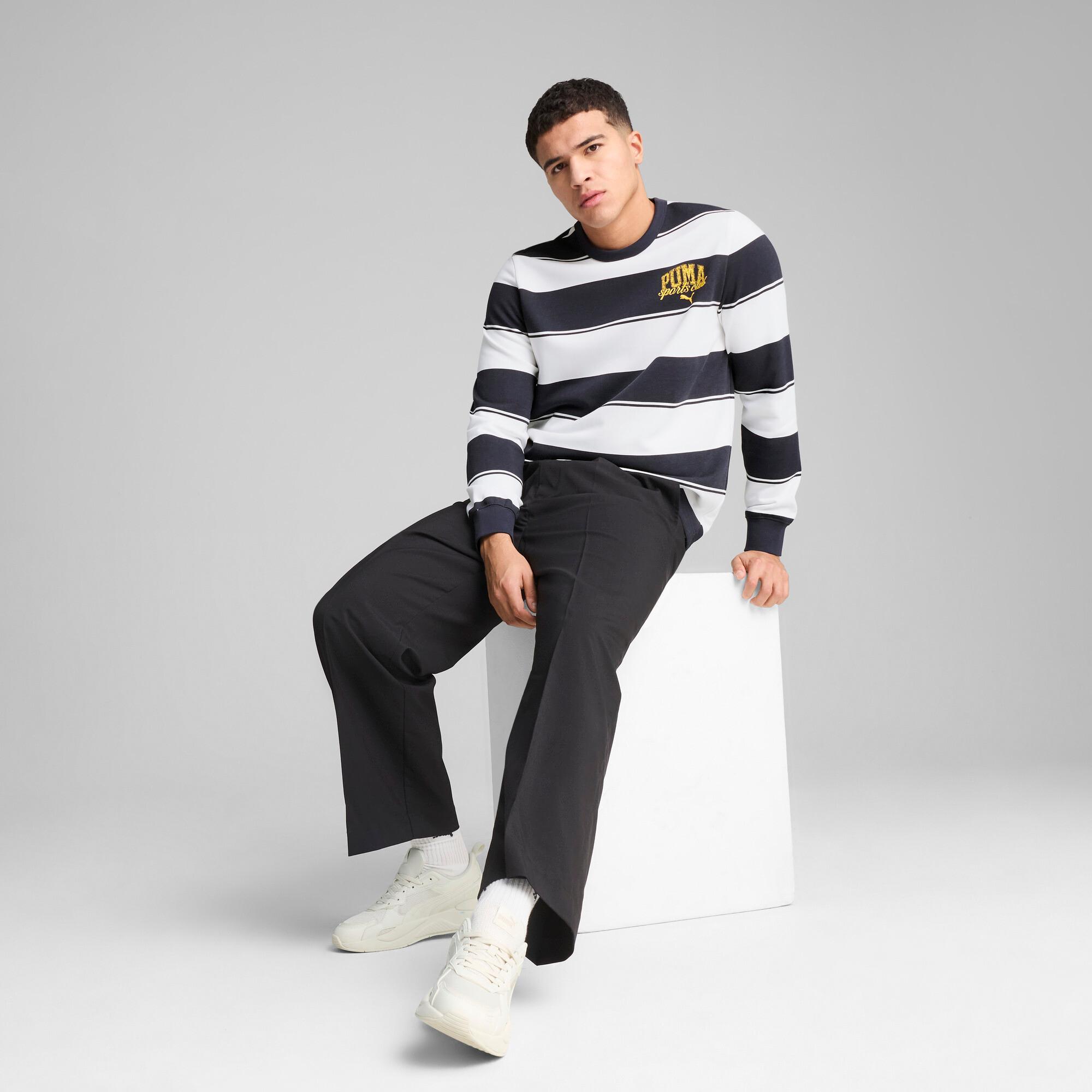 PUMA Class Men's Striped Crew Sweatshirt Product Image