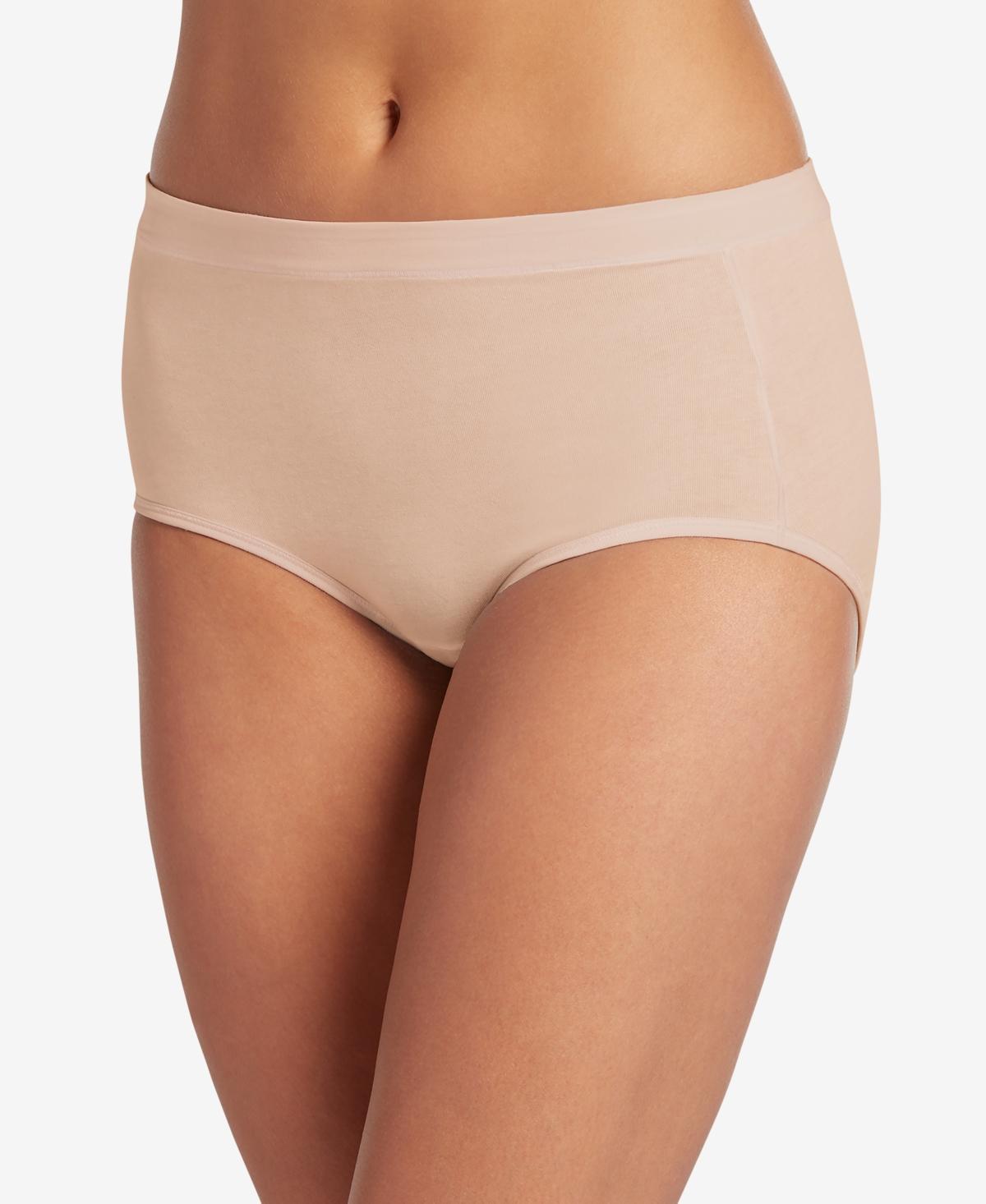 Womens Jockey Cotton Stretch Brief Panty 1556, Gray Grey Product Image