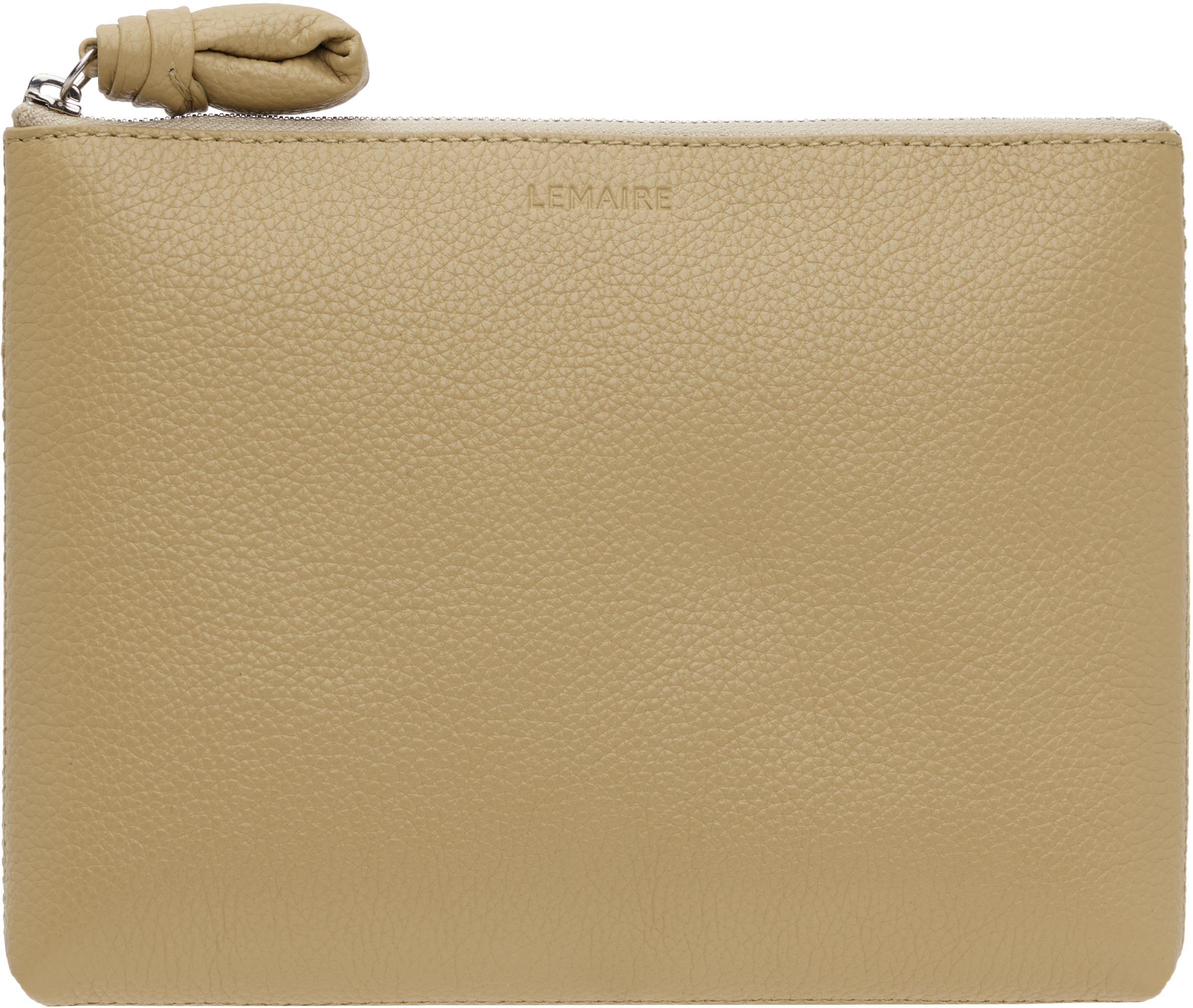 LEMAIRE Khaki Small Pouch In Brown Product Image
