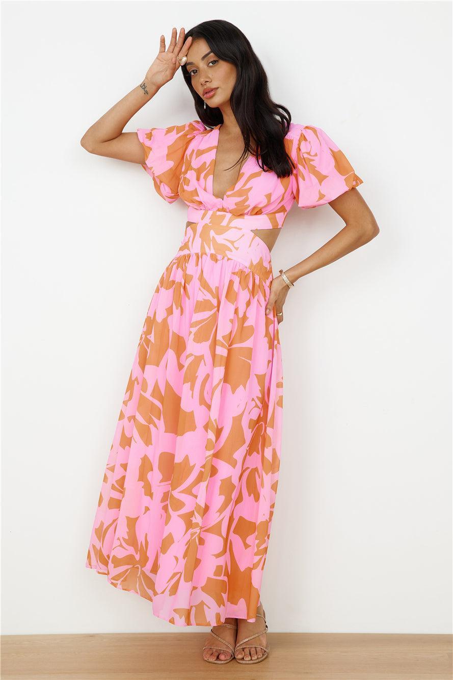 Sweet Darling Maxi Dress Pink Product Image