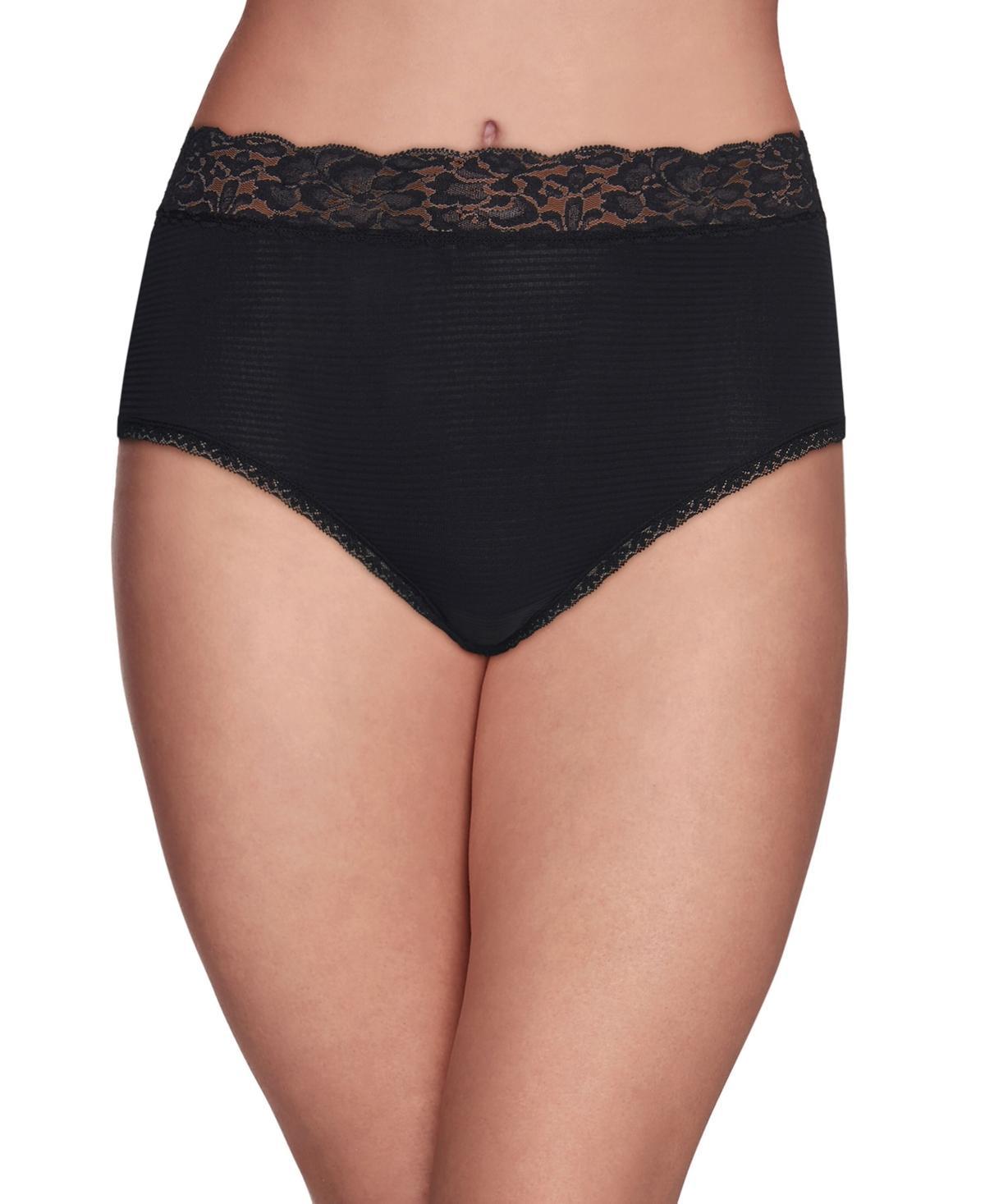 Womens Vanity Fair Lingerie Flattering Lace Brief 13281 Black Black Product Image
