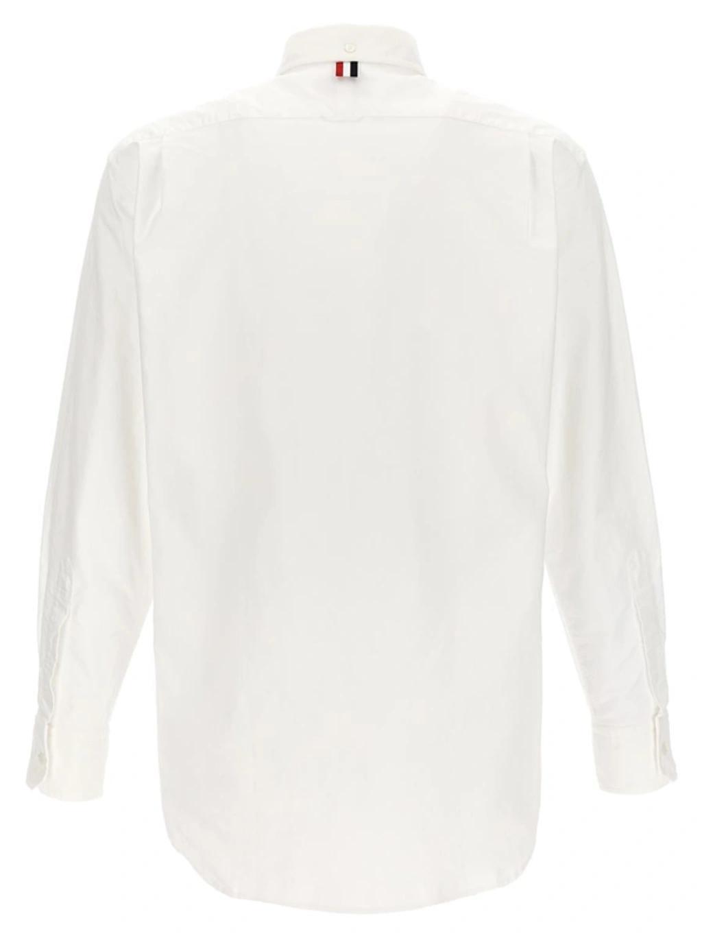 THOM BROWNE Shirt In White Cotton In 035 Med Grey Product Image