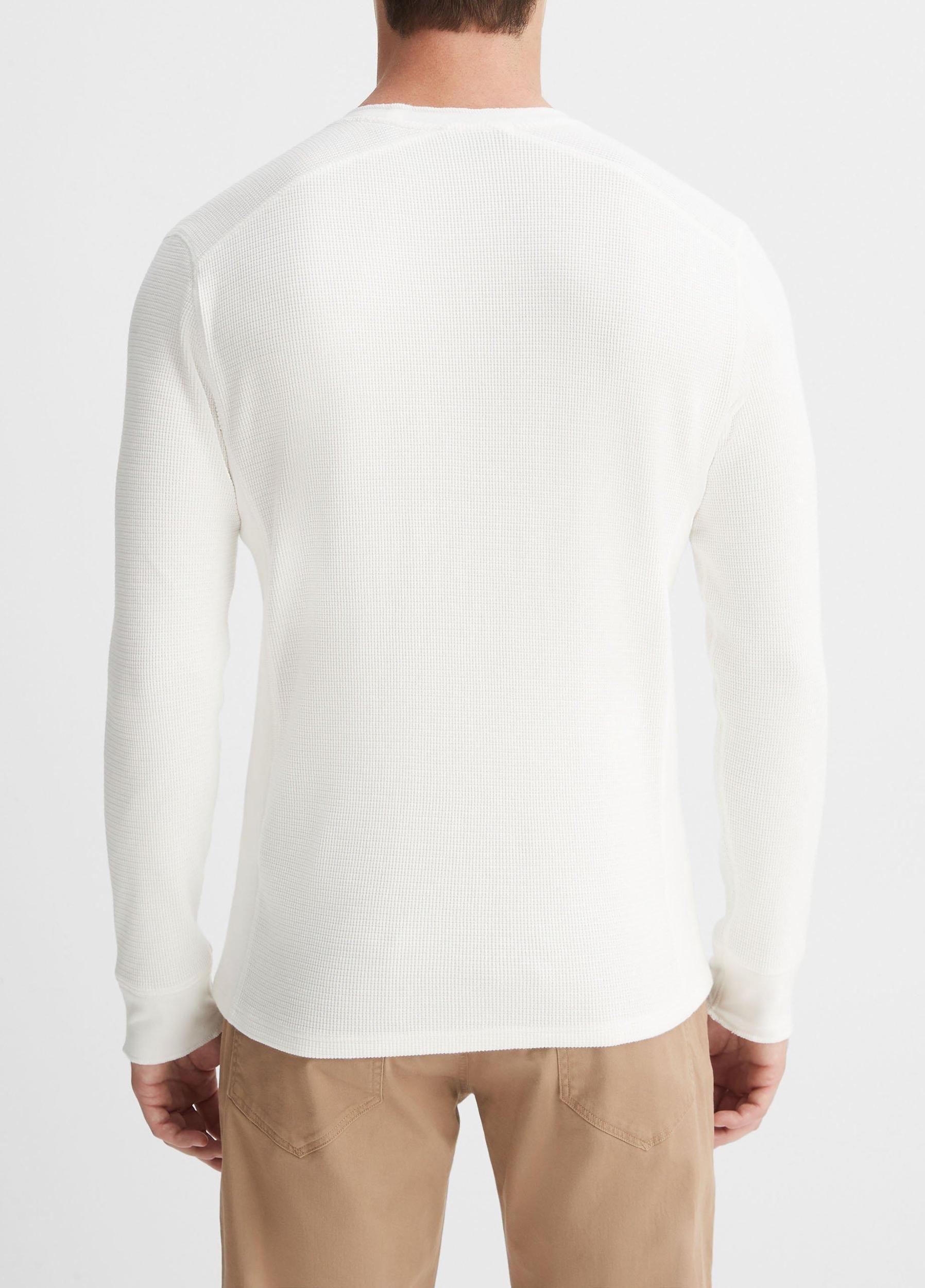 Mens Thermal Long Sleeve Crew Neck Pullover, Black, Size S Vince Product Image