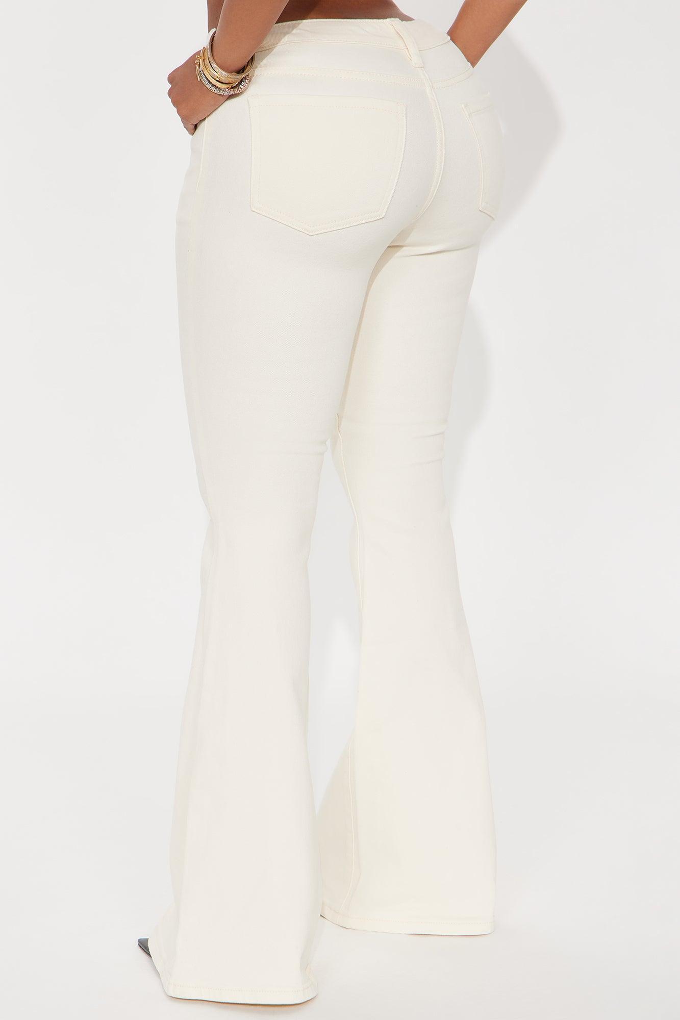 Mirador Low Rise Flare Jeans - Cream Product Image