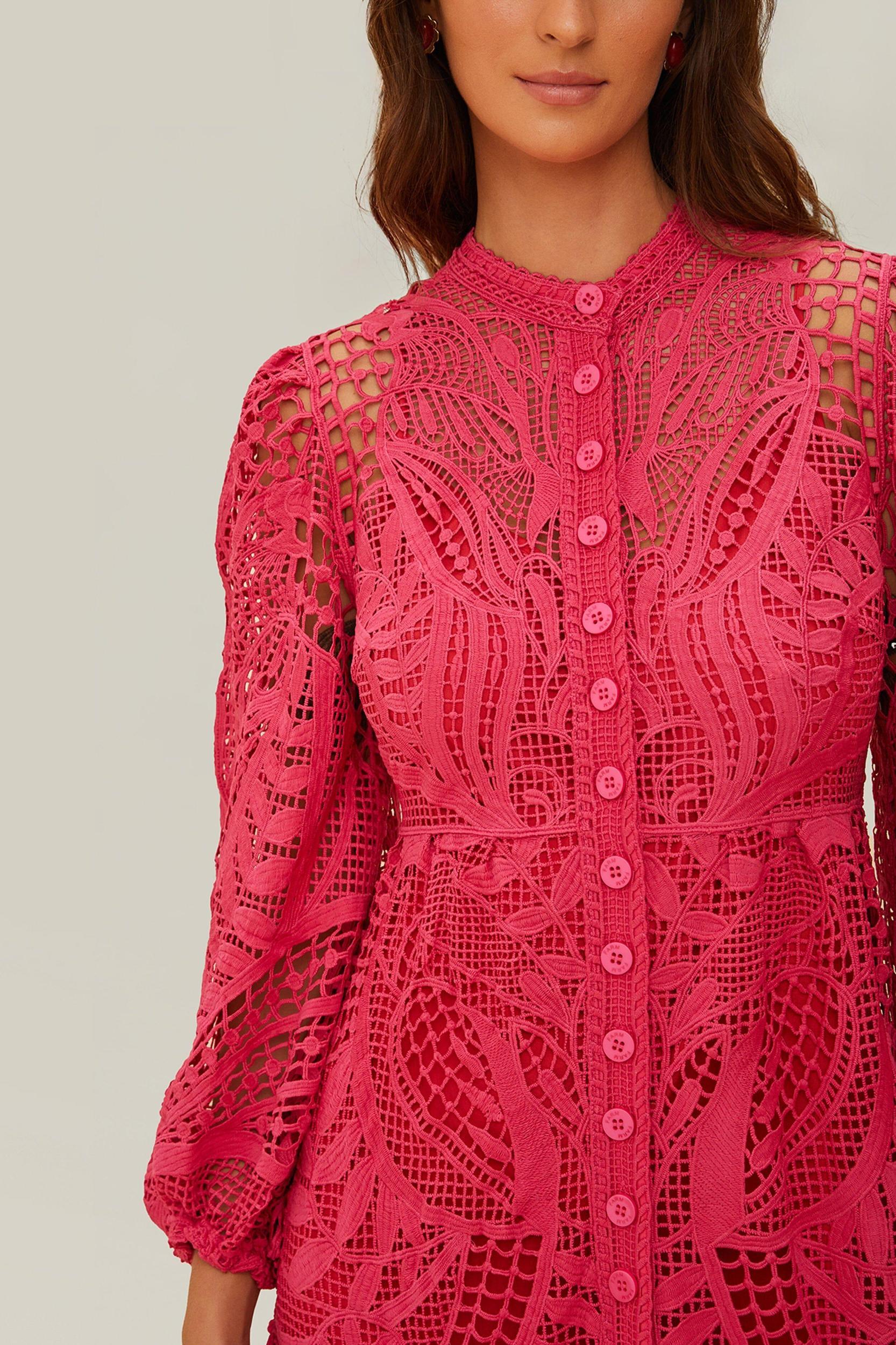 Pink Guipire Maxi Dress, PINK / XS Product Image