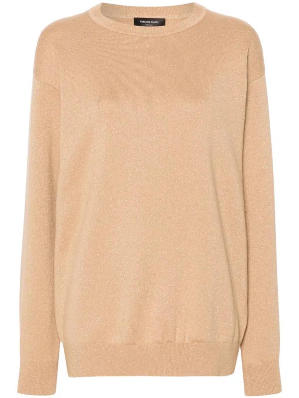 FABIANA FILIPPI Lurex-detail Sweater In Brown Product Image