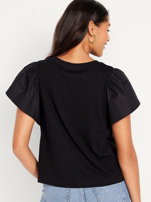 Flutter-Sleeve Combination Top Product Image