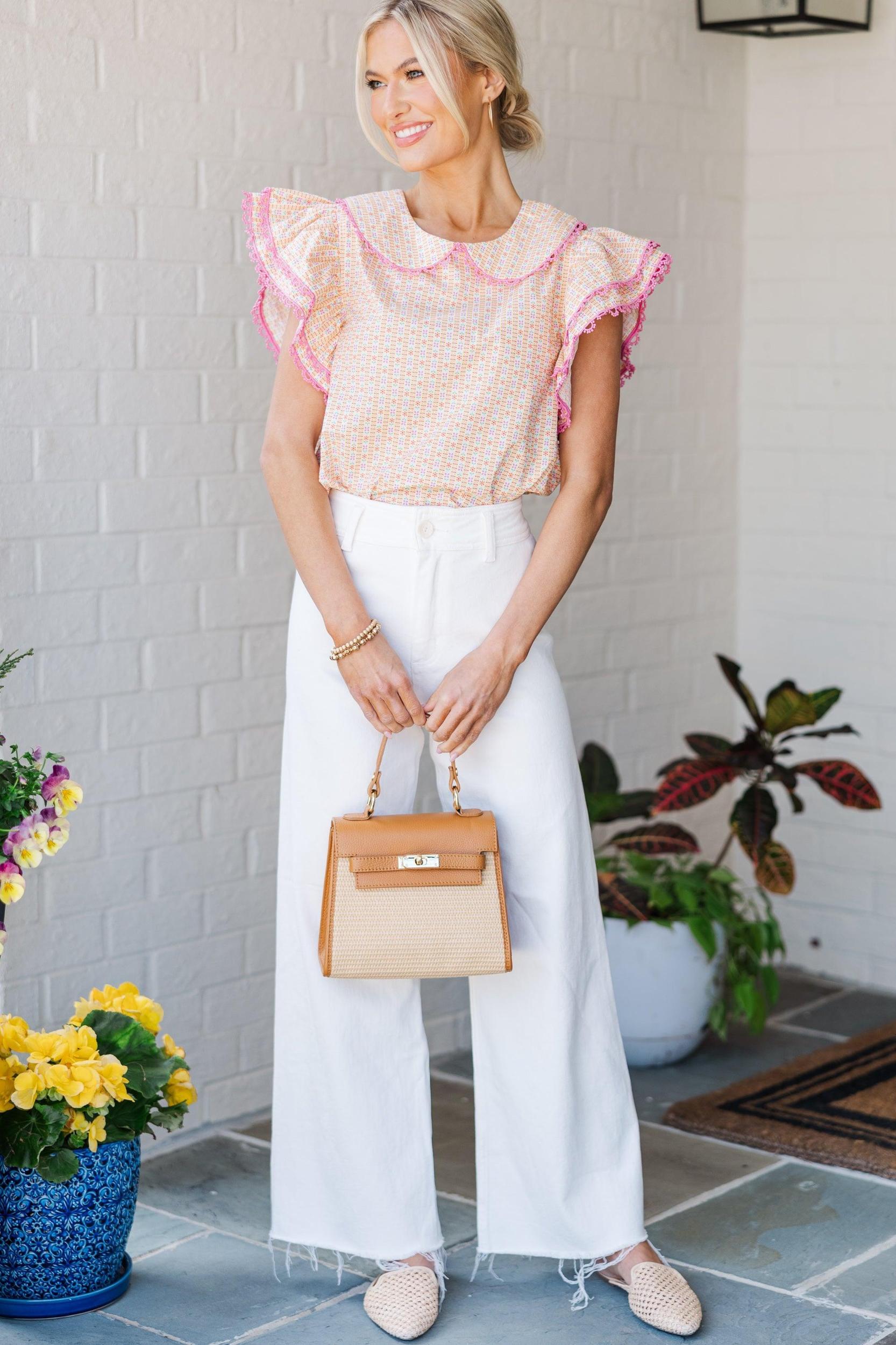 Know It All Yellow Collared Blouse Female Product Image