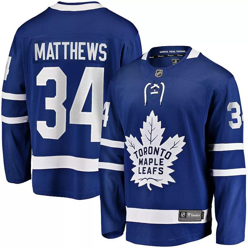 Men's Fanatics Auston Matthews Blue Toronto Maple Leafs Captain Patch Home Breakaway Player Jersey, Size: 3XL, Mpl Blue Product Image