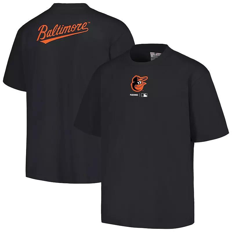 Men's PLEASURES  Black Baltimore Orioles Mascot T-Shirt, Size: Medium Product Image