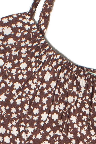 Brown Ditsy Floral Midi Dress Product Image