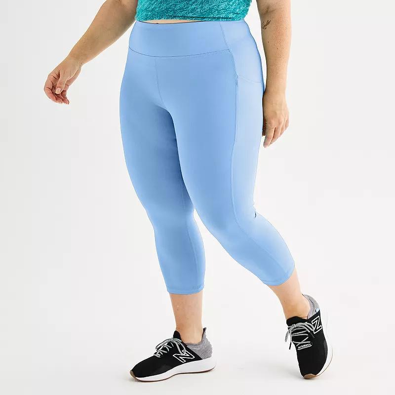 Plus Size Tek Gear® Ultrastretch Pocket High-Waisted Capri Leggings, Women's, Size: 1XL, Solomon Product Image