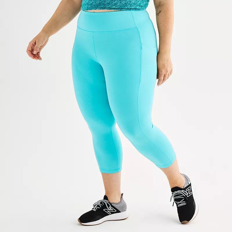 Plus Size Tek Gear® Ultrastretch Pocket High-Waisted Capri Leggings, Women's, Size: 1XL, Solomon Product Image
