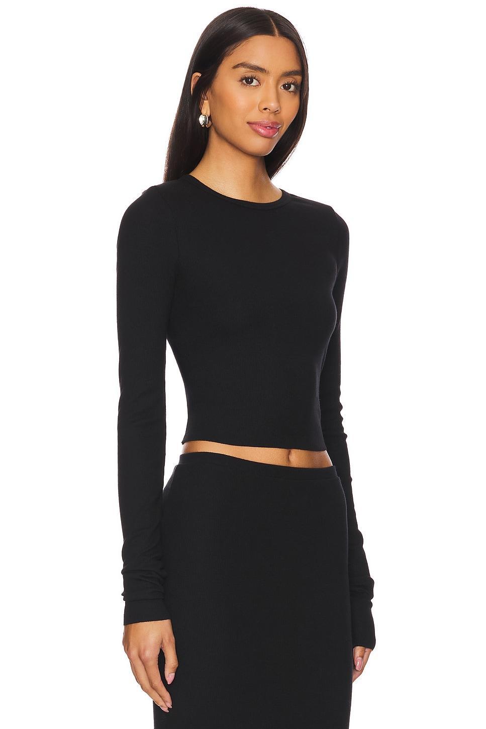 Cropped Long Sleeve Fitted Top Eterne Product Image