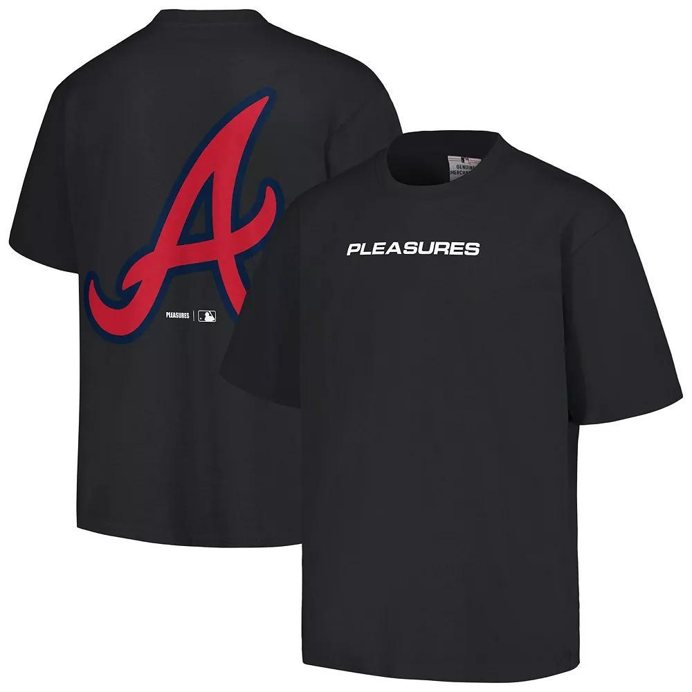 Men's PLEASURES  Black Atlanta Braves Ballpark T-Shirt, Size: Medium Product Image