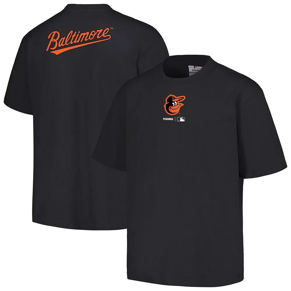 Men's PLEASURES  Black Baltimore Orioles Mascot T-Shirt, Size: Medium Product Image