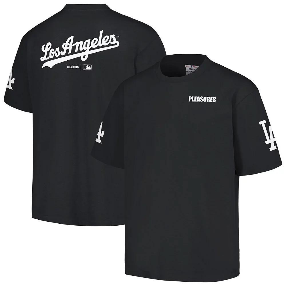 Men's PLEASURES  Black Los Angeles Dodgers Team T-Shirt, Size: Small Product Image