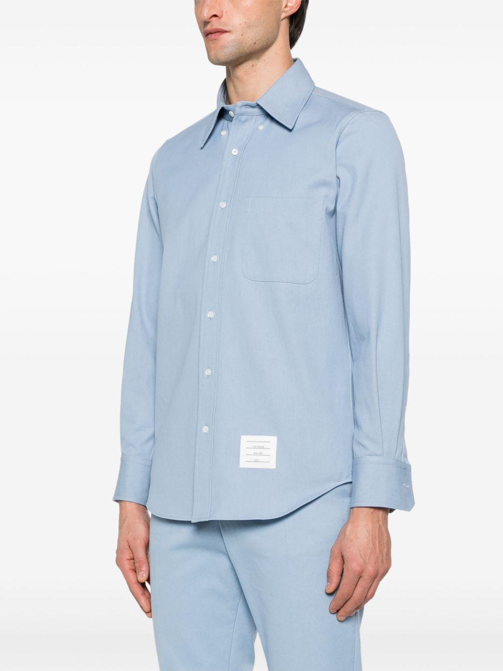 THOM BROWNE Classic Fit Cotton Button-down Shirt In Light Blue Product Image