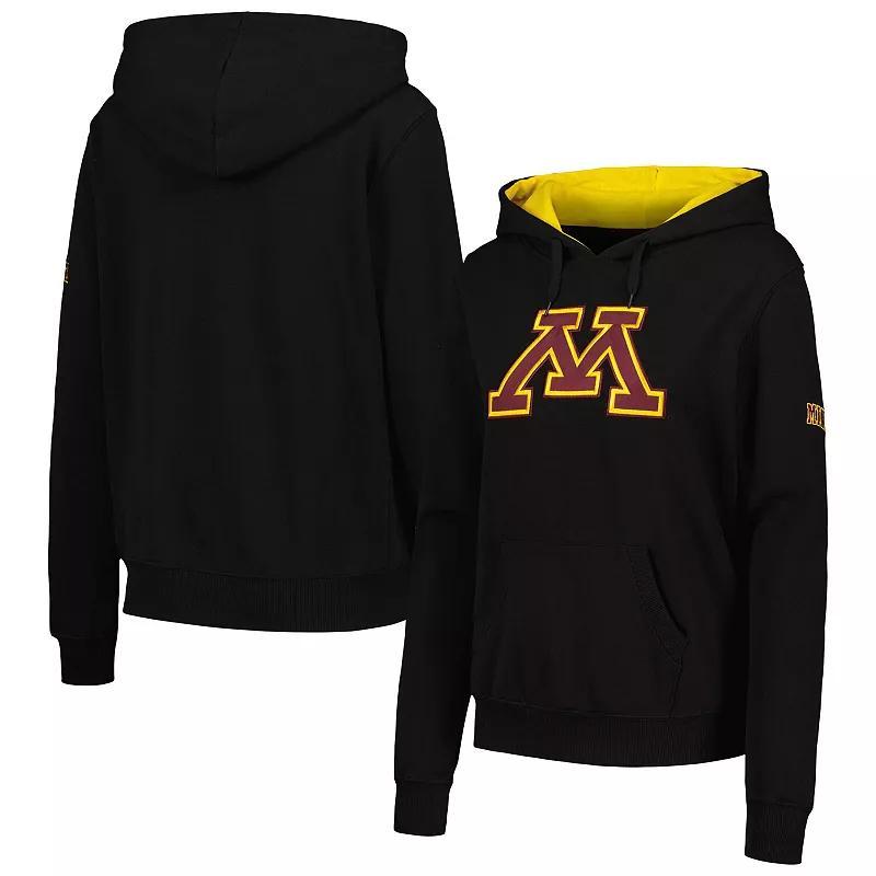 Women's Colosseum  Black Minnesota Golden Gophers Big Logo Pullover Hoodie, Size: Large Product Image