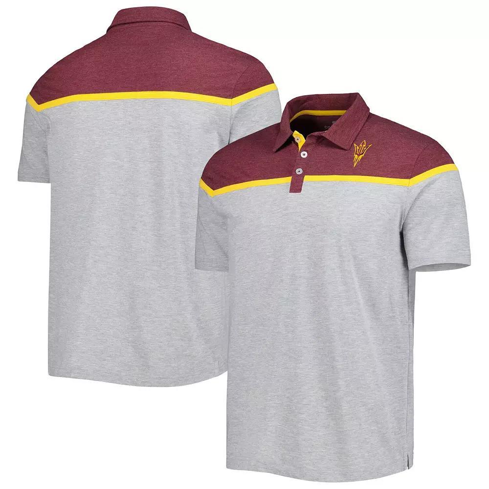 Men's Colosseum Heather Gray Arizona State Sun Devils Chamberlain Polo, Size: 2XL, Grey Product Image