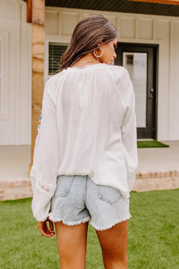 Dune Dreaming Embroidered Top In White Product Image
