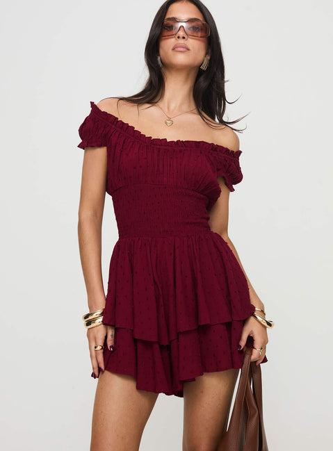 The Love Galore Romper Deep Cherry Product Image