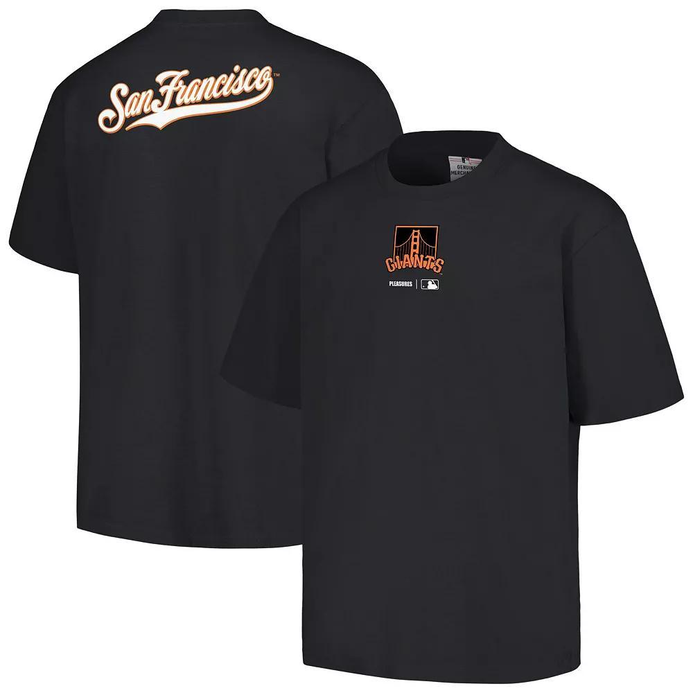 Men's PLEASURES  Black San Francisco Giants Mascot T-Shirt, Size: Small Product Image