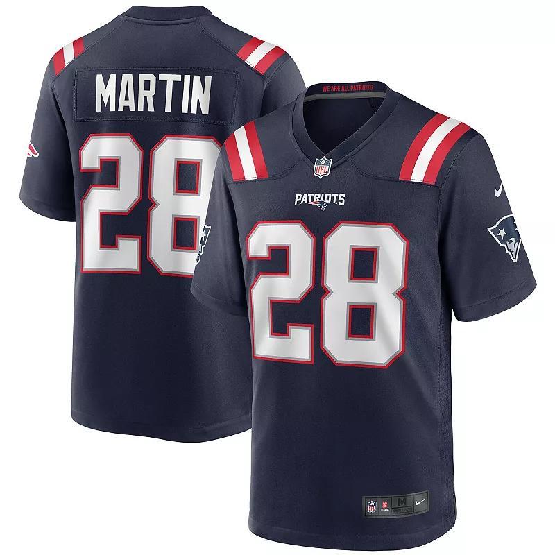 Men's Nike Curtis Martin Navy New England Patriots Game Retired Player Jersey, Size: Medium, Blue Product Image