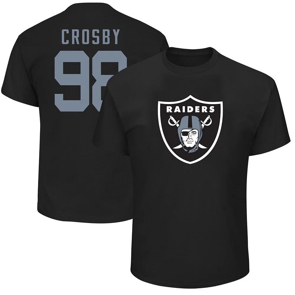 Men's Fanatics Branded Maxx Crosby Black Las Vegas Raiders Big & Tall Player Name & Number T-Shirt, Size: 4XB, Lvr Black Product Image