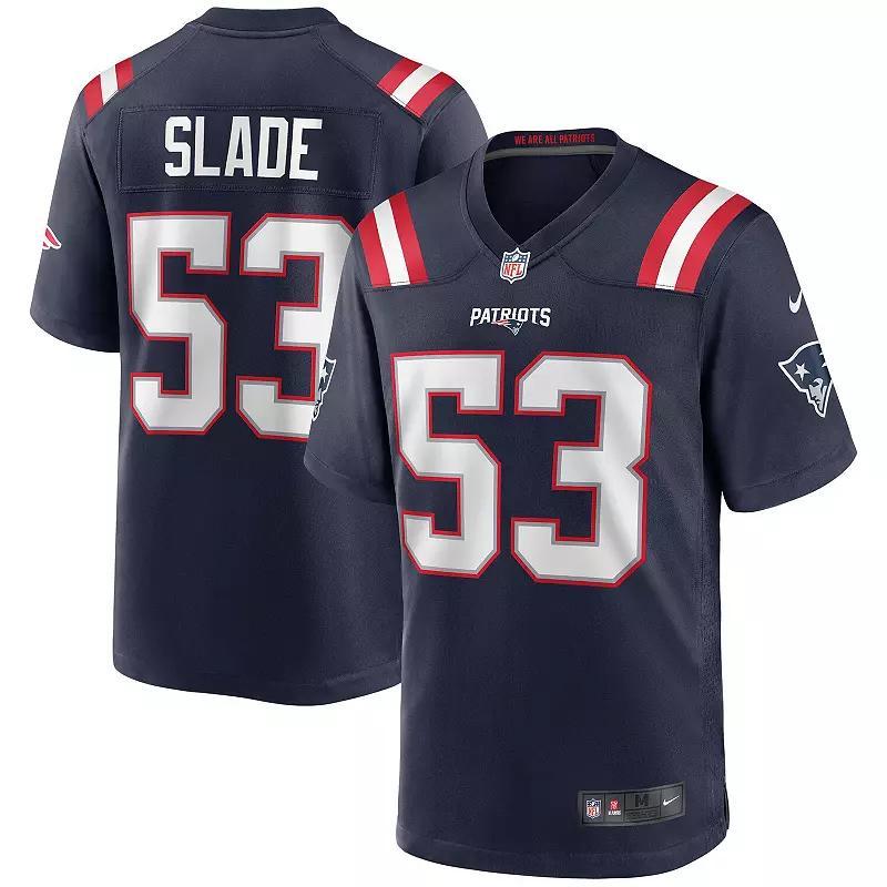Men's Nike Chris Slade Navy New England Patriots Game Retired Player Jersey, Size: 5XL, Blue Product Image