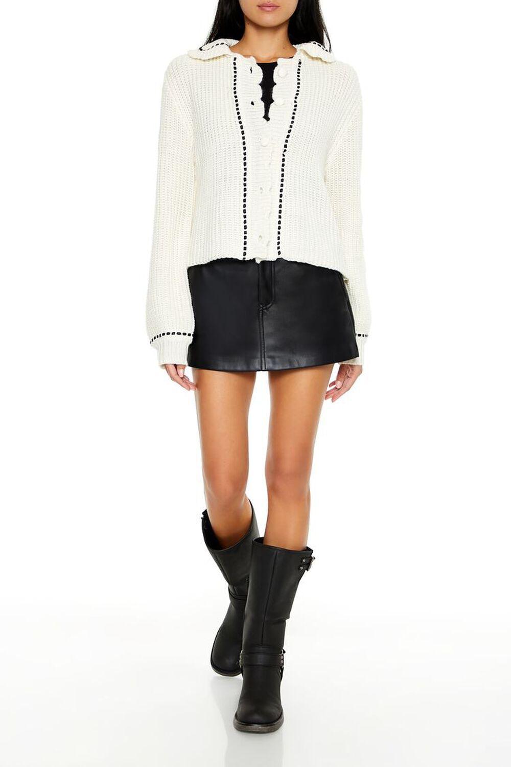 Stitched-Trim Cardigan Sweater | Forever 21 Product Image
